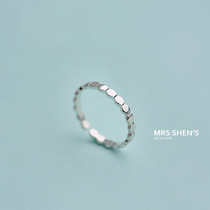 925 sterling silver European and American hexagonal personality welding opening ring female Simple Sexy Wild hand a