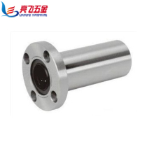 Longed round flange linear motion bearing with seat optical axis guide rail slider