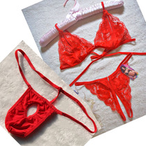   Red fun couple underwear sexy mens and womens underwear sex flirting game underwear set