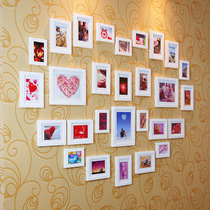 Mies Yaju 28 boxes warm big heart solid wood photo wall Photo wall Photo frame wall creative combination