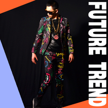 Exclusive ] Nightclub male singer DSDJ Right Zhilong GD neon suit set bar performance clothing accessories