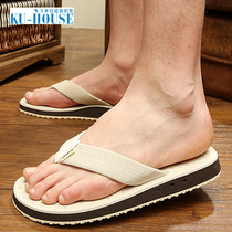  Slippers mens flip-flops non-slip clip feet breathable thick-soled sandals clip-toed beach shoes mens seaside summer Korean version