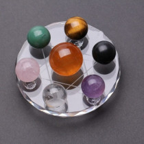 Natural white crystal ball seven-star array colorful fortune magic artifact yellow pink and purple crystal ball obsidian Wang career