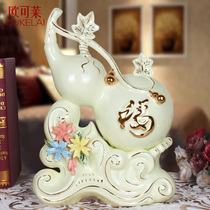 Zucai gourd ornaments ceramic crafts ornaments home accessories wine cabinet living room feng shui decorations opening gifts