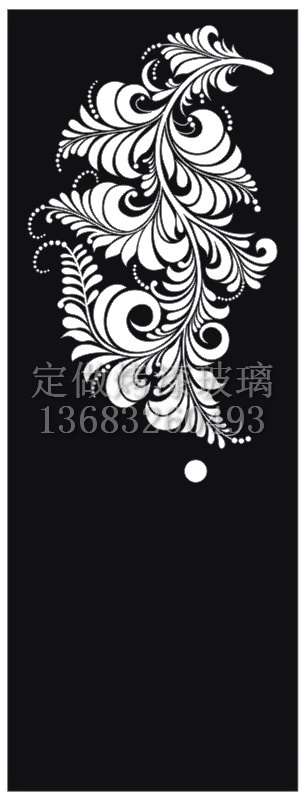 Custom painted tempered glass desktop TV background wall European black white flower gold Rattan to send tempering fee