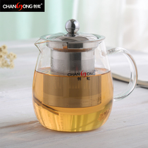 Chuanghong thick glass teapot stainless steel filter bubble teapot flower and fruit teapot glass tea set health pot