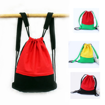  BaoMAnE drawstring backpack Niche fresh canvas drawstring pocket Sports outing cycling book bag color matching
