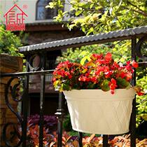 Integrity semicircular resin wall-mounted flowerpot water storage HG-3040 Jiangsu Zhejiang Shanghai and Anhui 2 send adhesive hook