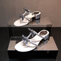 2022 new water drill butterfly knot sandals women Summer low heel Roman RC Toe Thick Heel Sandal Women Fairy Wind Shoes