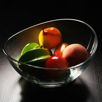 European-style large glass large fruit plate Fruit plate Salad bowl Dessert bowl Ingot type vegetable bowl Fruit bucket