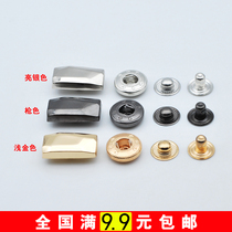 SH034 metal hand-knocking button four-in-one button mens and womens casual leather windbreaker coat button diamond-shaped cut button