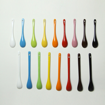 Cute personality color ceramic red yellow blue green brown black and white long and short handle mixing ice cream spoon 10