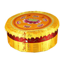 Buddha hall supplies High-grade solid wood Lotus round worship pad Worship pad futon computer embroidery lotus