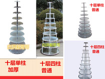 New thick aluminum alloy ten-layer four-pillar single-column cake rack birthday cake rack wedding rack wedding rack special price