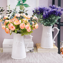 Crown-style European-style vase swinging piece lavender tea Meimei emulation flower home table ceramic vase white floras