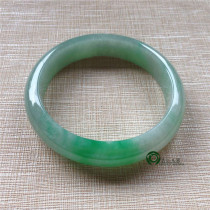 Myanmar natural old pit A goods jade jade bracelet Bing waxy species Zhengyang green jade bracelet with certificate KC373