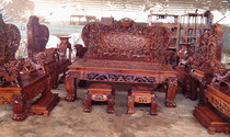 Mahogany furniture Myanmar Rosewood Baoding sofa Rosewood Baoding sofa Jiulong eight horse big fruit red sandalwood