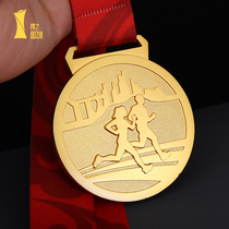 Marathon medals custom-made running long-distance running gold medals custom metal listing gold and silver and copper medals color printing
