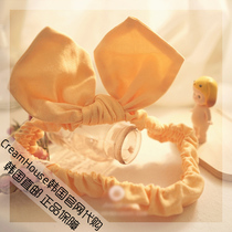 (CreamHouse) Korean orange pink rabbit ear baby girl baby headband