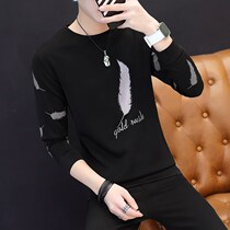 Autumn social peoples clothes mens version of slim body bottom underwear Spirit Boy trend handsome personality long sleeve T-shirt
