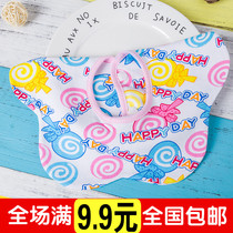 Baby childrens saliva towel baby double cotton non-waterproof bib newborn snap button large flower octagonal bib