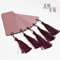 5 sets of creative retro Violet tassel hanging ears blank diy bookmarks hand-painted custom printed design pattern