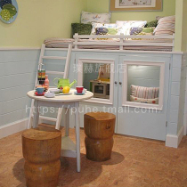 Childrens half-height bed solid wood provincial space childrens bed girl princess bed multifunctional small house bed single bed single bed customization