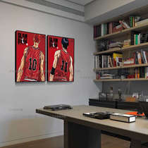 Dormitory Sakuragi Flower Road hanging painting Rukawa Maple decorative painting Mitsui Shou frameless painting bedroom bedside slam dunk master mural