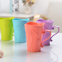 Creative lotus candy color couple mouthwash Cup plastic brushing cup large wash cup toothbrush cup
