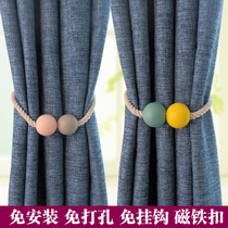 Modern minimalist lace-up magnet curtain buckle strap pair of cable ties Nordic ornaments bundled rope living room