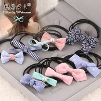 Candy Princess Korean headdress ten-piece suit Fabric bow head rope Black rubber band hair rope Hair jewelry