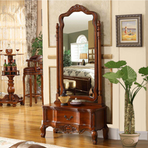 American solid wood dressing mirror lying solid wood room wardrobe antique European style solid wood dressing mirror carved solid wood dressing mirror
