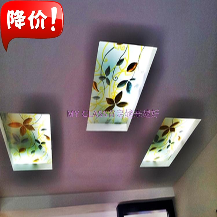 Best-selling special art glass partition entrance fashion ceiling lampshade ceiling small generous gold and silver leaf