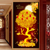 The new 5d Diamond painting is full of diamond embroidered cash tree porch vertical version of the diamond cross stitch hair tree living room masonry painting