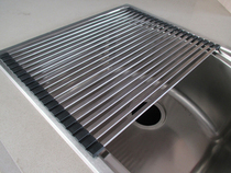 Fahrenheit foldable square tube sink drain plate basket 304 stainless steel drain rack Kitchen storage Lishui roller curtain