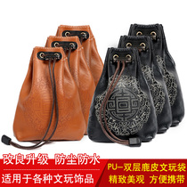 Suede wenplay bag double storage bag red sandalwood beaded hand string tray bead bag play tools glove pulp plate play