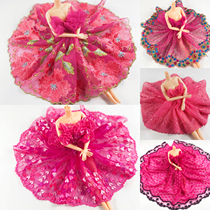 Handmade diy childrens dress dress performance rose red watermelon red equal width mesh embroidery lace accessories