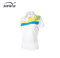 2019 summer womens sports thin cotton stretch lapel short sleeve T-shirt