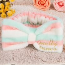  Cute and fresh hair band with big bow Face wash makeup hair band towel mask hair band