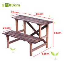 Gift pastoral style ladder flower stand multi-layer carbonized multifunctional balcony vegetable pot rack storage rack