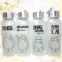 Factory Price 300ml Portable Rope Handy Cup Creative Colorful Cartoon Sports Transparent Glass Cup