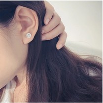 Day Korea s925 pure silver smiley face-ear nail female temperament minimalist earrings fashion personality cute and elegant 100 hitch