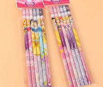 Writing pencil cartoon pencil with rubber head 6 clothes HB student pencil style random