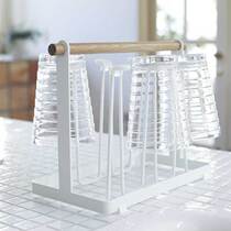 Day Style Home Little Frescoed Series Kitchen Metal Shelve Cup Shelf Tea Cup Rack White Wooden Drain Cup Holder