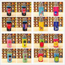 Qingku cartoon illustration animation glass water cup non-slip heat insulation sleeve 300ML portable hand warm gift Cup