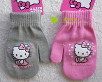 Two childrens gloves and four-finger gloves Hello Kitty Girls Toddler gloves Stretch thin model
