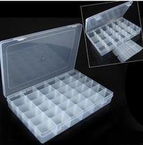 10 24 lattice covered transparent plastic storage box Cosmetic jewelry box storage box earring needlework box