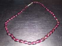 French natural pomegranate stone necklace with a