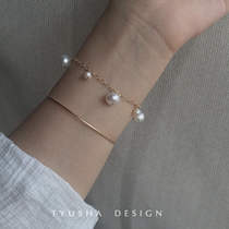TYUSHA design cost-effective natural freshwater pearl bright light American imported 14K gold gold bracelet bracelet bracelet