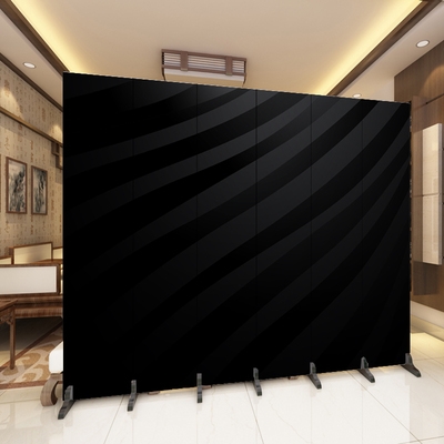 Solid color all-black folding screen partition Photo company photo studio Hotel restaurant living room entrance mobile background wall